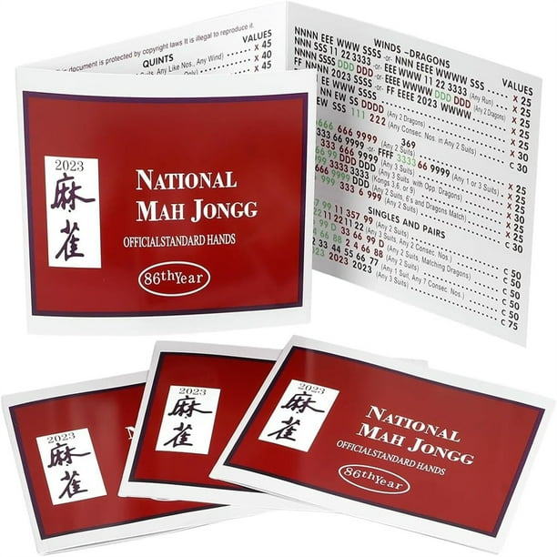 American Mahjong Cards 2023/2024 Large Print Large Print, Mahjong Cards