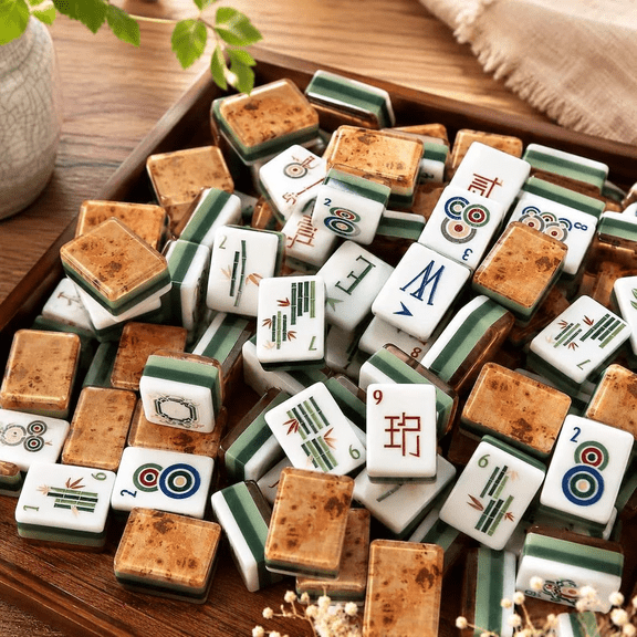 American Mahjong Game Set, Acrylic 160 Tiles,Western Mahjong Tiles Set,Complete Ma Jong Set Gift for Game Night.