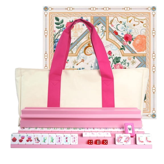 American Mahjong Game Set, Portable Carrying Bag,Acrylic 160 Tiles,Western Mahjong Tiles Set,Complete Ma Jong Set (Purple)
