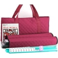 thumbnail image 1 of American Mahjong Game Set - Red (Burgundy) Quilted Soft Bag - 166 White Engraved Tiles, 4 All-in-One Rack/Pushers Complete Western Mah-Jongg, Maj Jongg, Ma Jong Set, 1 of 1
