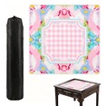thumbnail image 1 of American Mahjong Mat for Table, Premium Silicone Noise Reduction Game Cover, 31.5 x 31.5 Inch Ships Rolled with Storage Bag (Pink Checked), 1 of 8
