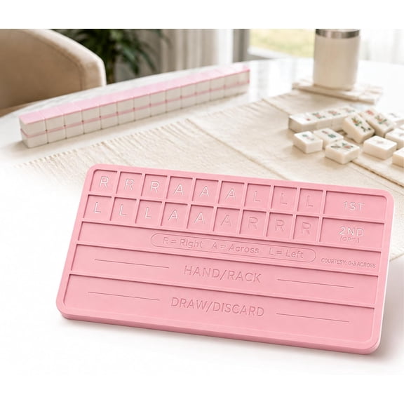 American Mahjong Practice Board with Hand/Rack and Draw/Discard Areas, Solo Mahjong Training Board for Charleston Passing Practice, Fits Tiles Up to 1.25 x 0.9 Inch