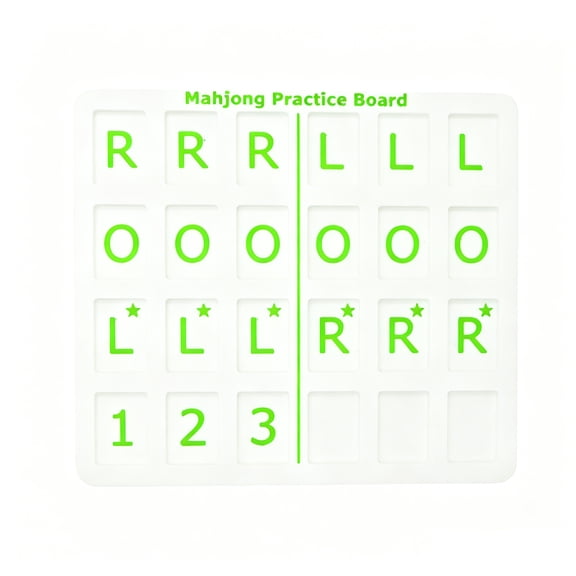 American Mahjong Practice Board, Non-Slip Tile Passing Practice Tray with R/L/O Markings, Tile Organizer for Standard NMJL Tiles, Mahjong Accessory for Beginner Solo Practice & Club Games (Green)