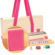 American Mahjong "Rosehill" Pink 166-Tile, Pusher, Coins, Soft Case Set