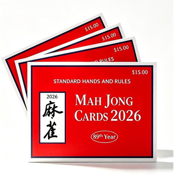 American Mahjong Score Cards 2026 Large Print Reference Cards for Standard Hands, Easy-to-Read Rule Guide for Players, 4 Pack