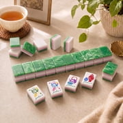 American Mahjong Set, 160 3-Layer Jade Texture Acrylic Tiles, Green Style