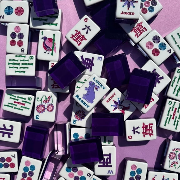 American Mahjong Set,160 Acrylic 4 Layer Engraved Mahjong Tiles,Carrying Bag, Portable,Travel,for Gathering, Party, Camping,Complete Ma Jong Set