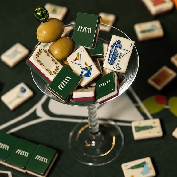 American Mahjong Set, 162 Acrylic Mahjong Tiles, Modern City Theme Mah Jongg Set for Adults, Family Gatherings, Parties & Gifts