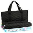 thumbnail image 1 of American Mahjong Set - Black Quilted Soft Bag - 166 White Engraved Tiles, 4 All-in-One Rack/Pushers Western Mah Jongg Game Set, 1 of 10