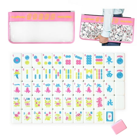 American Mahjong Set - Vibrant 166-Tile 1.2" (30mm) Complete Cotton Candy Collection with PVC Mahjong Bag