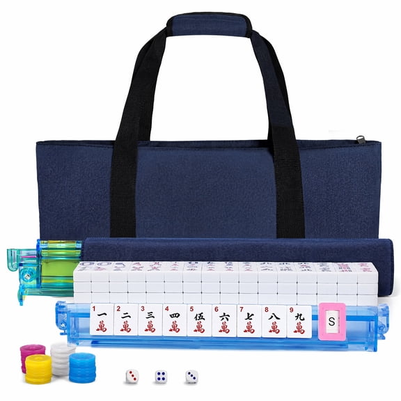 American Mahjong Set with 166 Tiles, Racks, Pushers & Travel Bag