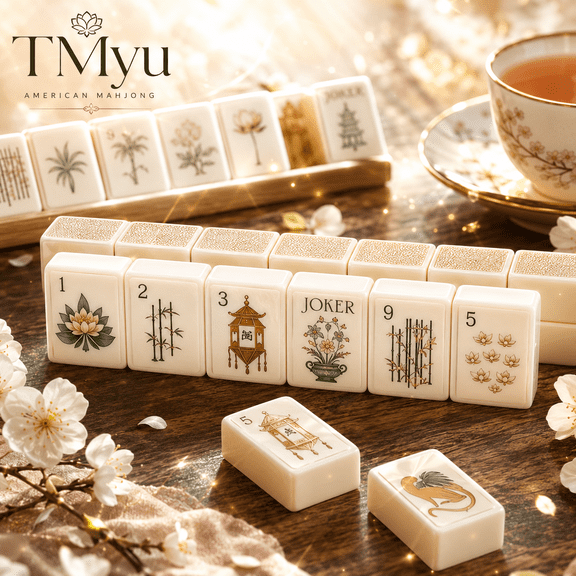 American Mahjong Tile Set, 160 Acrylic Mahjong Tiles with Carrying Bag and Dice, 4 Layer Engraved Mahjong Game Set for Home, Travel and Game Night