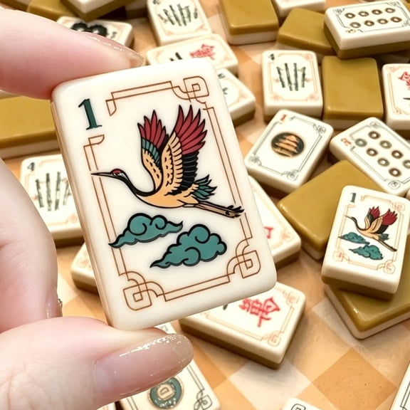 American Mahjong Tile Set, 160 Premium Heritage Acrylic 4 Layer Mahjong Tiles, Travel Mahjong Sets Portable, Clear Engraving 1.26" Mahjong