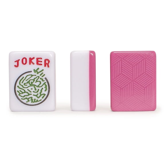 American Mahjong Tiles, Rosehill - 166 Rose-Pink Geometric Patterned Tiles with Chinese Characters, Western Letters & Numerals, Tiles-Only Set