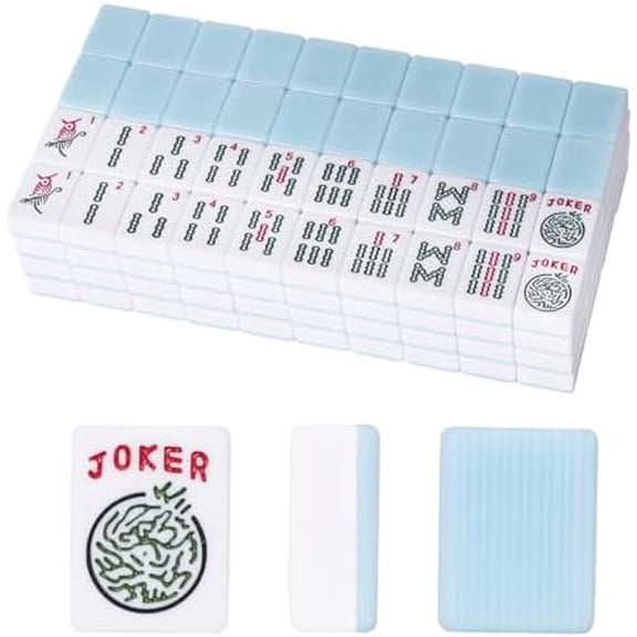 American Mahjong Tiles Set,Mahjong Game Set with 166pcs 1.2’’ Light Blue Tiles (Tiles Only Set)