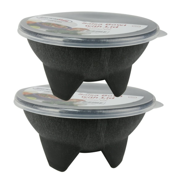 American Maid 45oz Salsa Bowl, Pack 2, Black