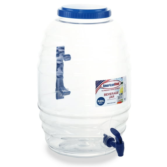 American Maid 5 Gallon Vitrolero Blue Beverage Dispenser