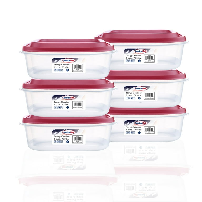 American Maid 9.00-Cup Storage Containers, Pack 6, Gray