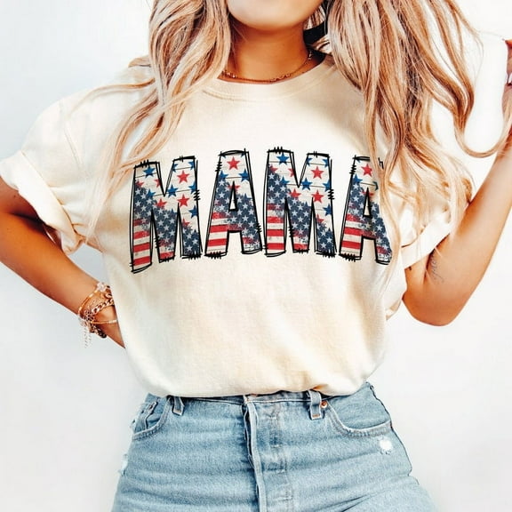 American Mama Fourth Of July Shirt, Retro Independence Day Tee, Patriotic USA Mama Shirt, Mom USA Shirt