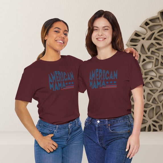 American Mama Short Sleeve Tee, Mama T-shirts, Women T-shirts, Mom T-shirts