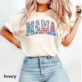 thumbnail image 1 of American Mama T-Shirt, Retro USA Tee, 4th of July Patriotic Shirt for Moms, Cute Independence Day Gift for Her, 1 of 5