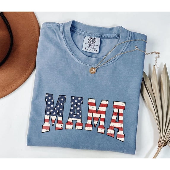 American Mama T-shirt, Retro Mama America Tee, Mama T-Shirt, 4th of July T-Shirt TH1406B39