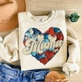 thumbnail image 1 of American Mama and Mini Heart Sweatshirt, Red White and Blue Brushstroke Pullover, 4th of July Matching Family Shirt NH, 1 of 5