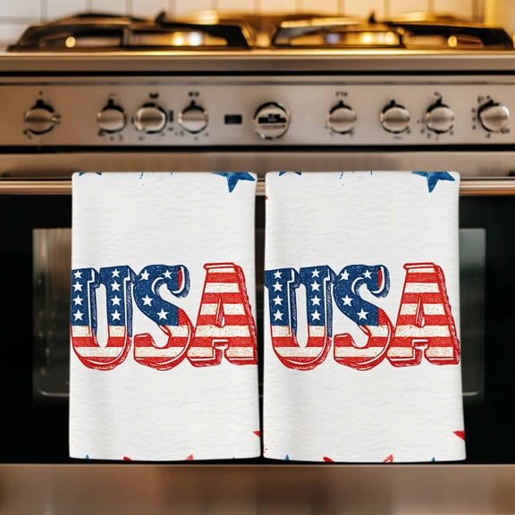 American Map Kitchen Towels Set of 1, Patriotic 250 Freedom Independence Day Absorbent Dish Towels for Kitchen, Microfiber Hand Towel, Quick Drying Tea Towel for Cleaning Decorative Dishcloths