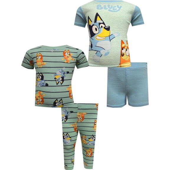 American Marketing Enterprises INC Boys Bluey and Bingo 4 Pc Cotton Ruff Infant Pajamas