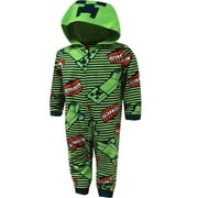 AMERICAN MARKETING ENTERPRISES INC Boys Minecraft Creeper Striped Hooded Blanket Sleeper Pajama (6)