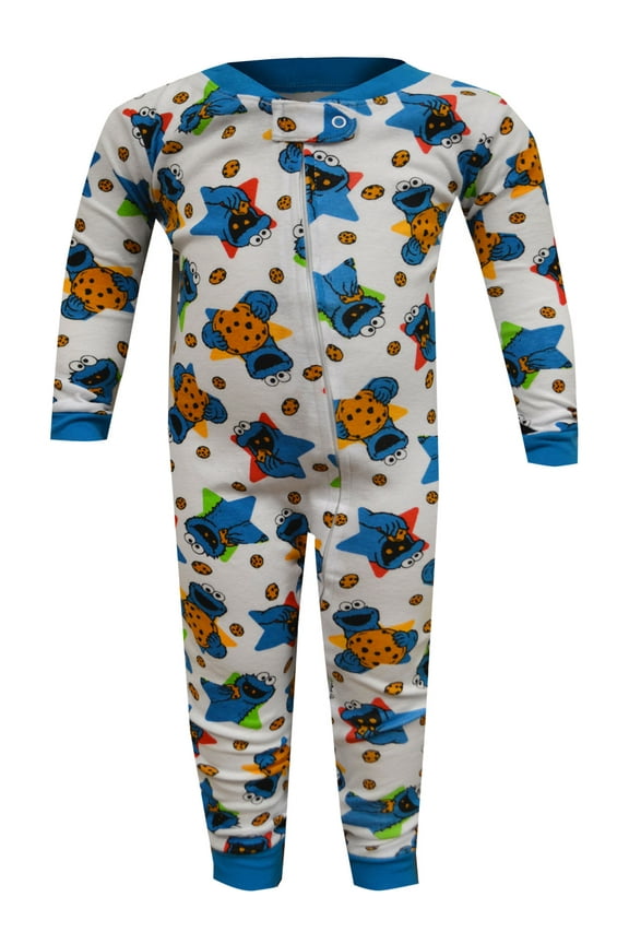 INC Boys Sesame Street Cookie Monster Cotton One Piece Infant Pajamas