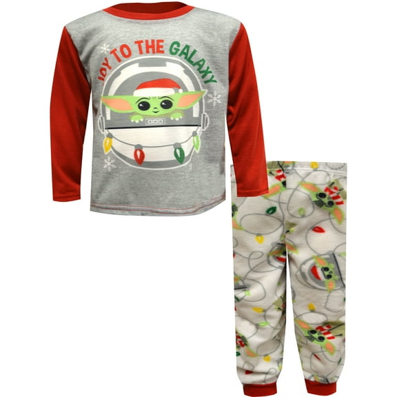 American Marketing Enterprises INC Boys Star Wars Mandalorian Joy to the Galaxy Toddler Pajama (2T)