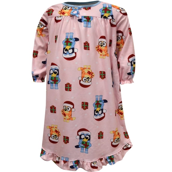 American Marketing Enterprises INC Girls Bluey and Bingo Christmas Holiday Flannel Nightgowns (8)