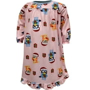 AMERICAN MARKETING ENTERPRISES INC Girls Bluey and Bingo Christmas Holiday Toddler Flannel Nightgowns (2T)