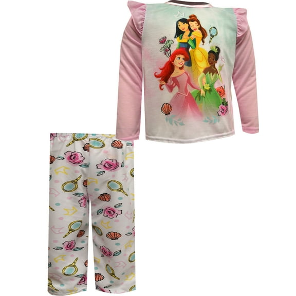 American Marketing Enterprises INC Girls Disney Princess Favorites Tiana Ariel Belle Mulan Toddler Pajama (2T)