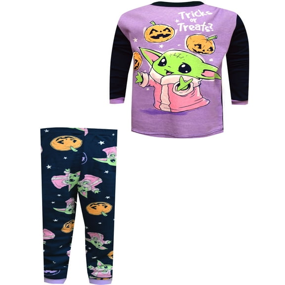 American Marketing Enterprises INC Girls Star Wars Mandalorian Grogu Trick or Treat Cotton Halloween Pajamas (10)