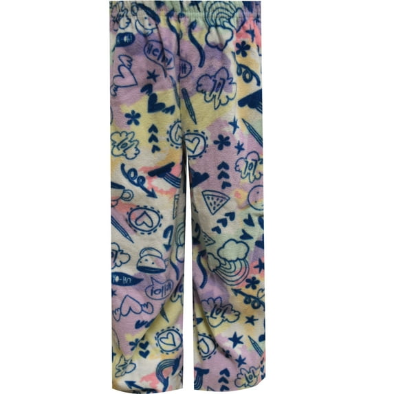 American Marketing Enterprises INC Girls Tie Dye Notebook Doodle Sketches Girls Fleece Lounge Pants (14)