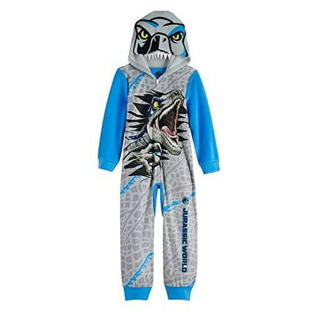 American Marketing Jurassic World Indoraptor Hooded Dinosaur Pajama Costume Sleeper (12) Blue