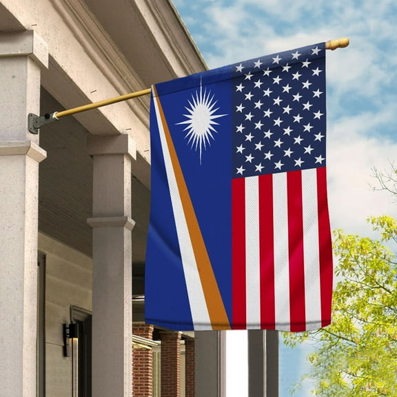 American Marshall Islands Flag Marshall Islander Friendship U.S.A Memorial Day Patriotic For Garden Flag (11.5x17.5) Double Sided-USA Flags Premium Polyester-Decorative Indoor Outdoor Flag