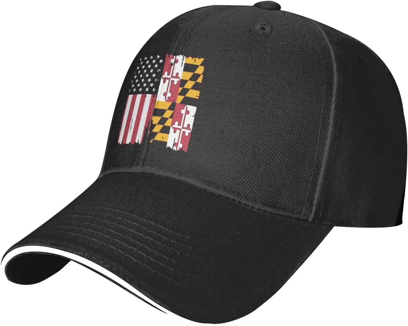 American Maryland Flag Hat Adjustable Sandwich Peaked Cap Outdoor ...