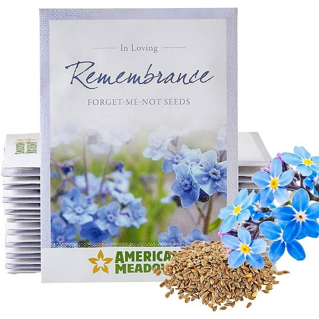 American Meadows Wildflower Seed Packets "in Loving Remembrance" Memorial Favors (Pack of 20