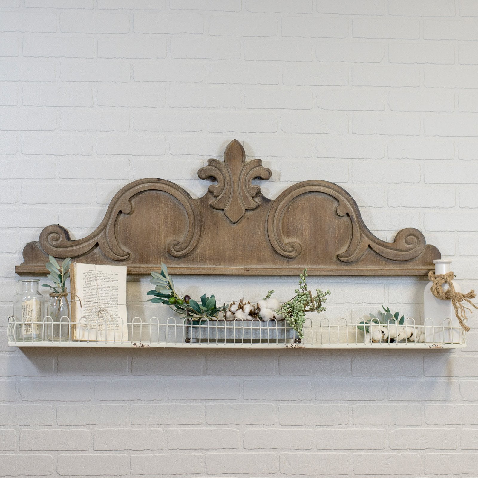 American Mercantile Wooden Decorative Scroll Wall Accent