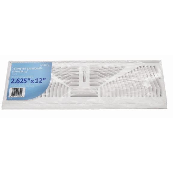 American Metal 3015W15 15 Inch White Steel Baseboard Diffuser - Quantity of 4