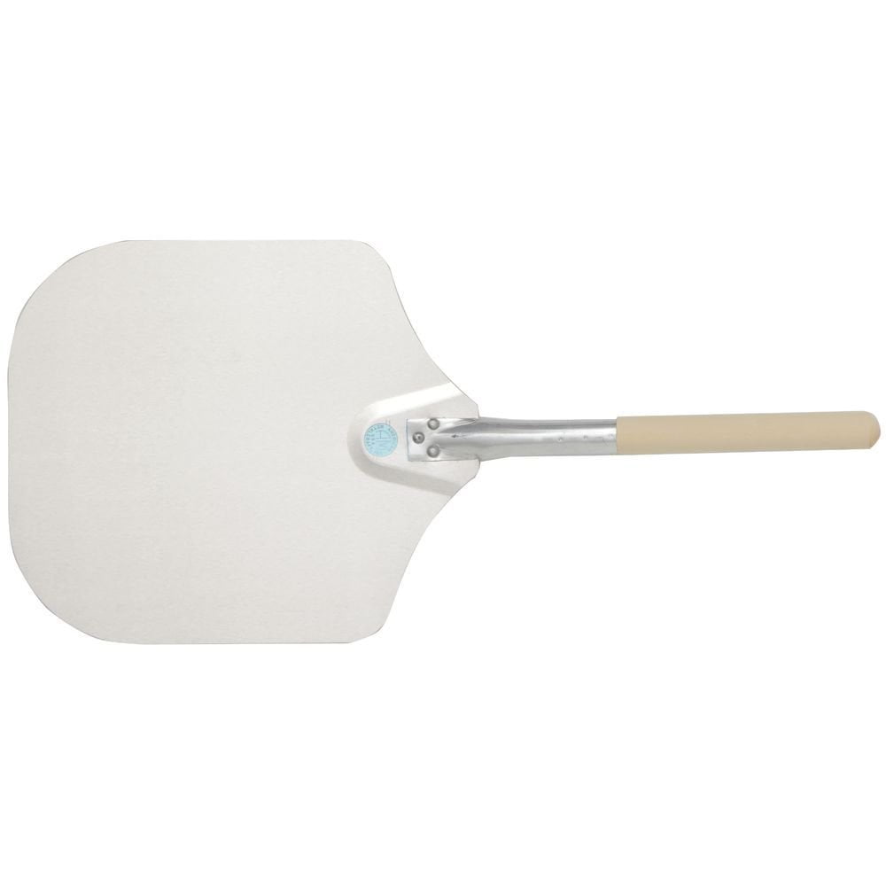 26" Silver Aluminum Pizza Peel with 12" Wood Handle