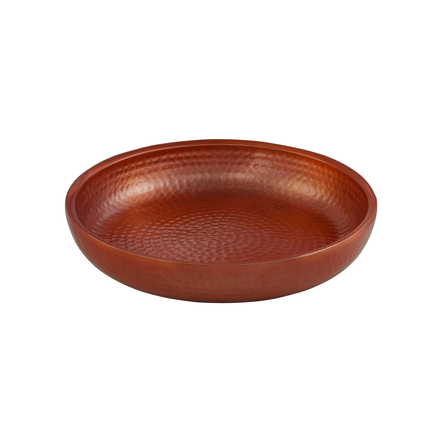 Copper Hammered Aluminum Round Seafood Tray, 128 oz
