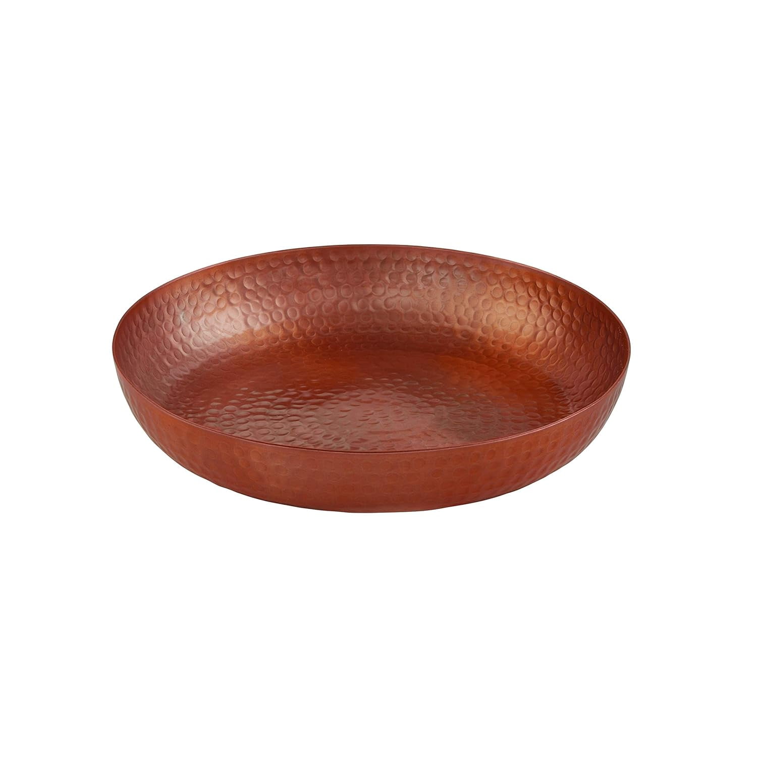 Copper Hammered Aluminum Round Seafood Tray, 128 oz