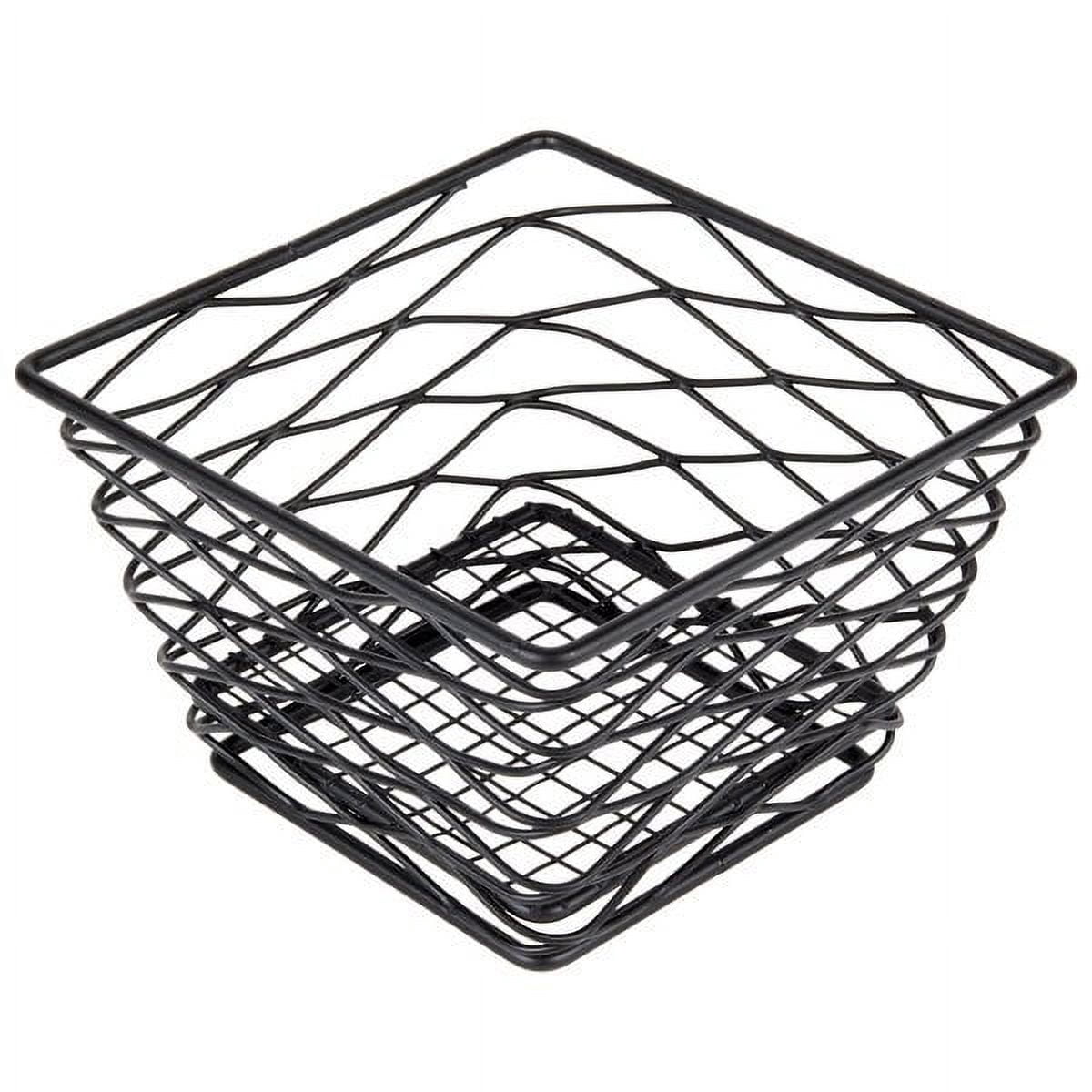 Comms Basket Riser American Metalcraft BNRB64B Square Birdnest Black Metal Basket / Riser ...