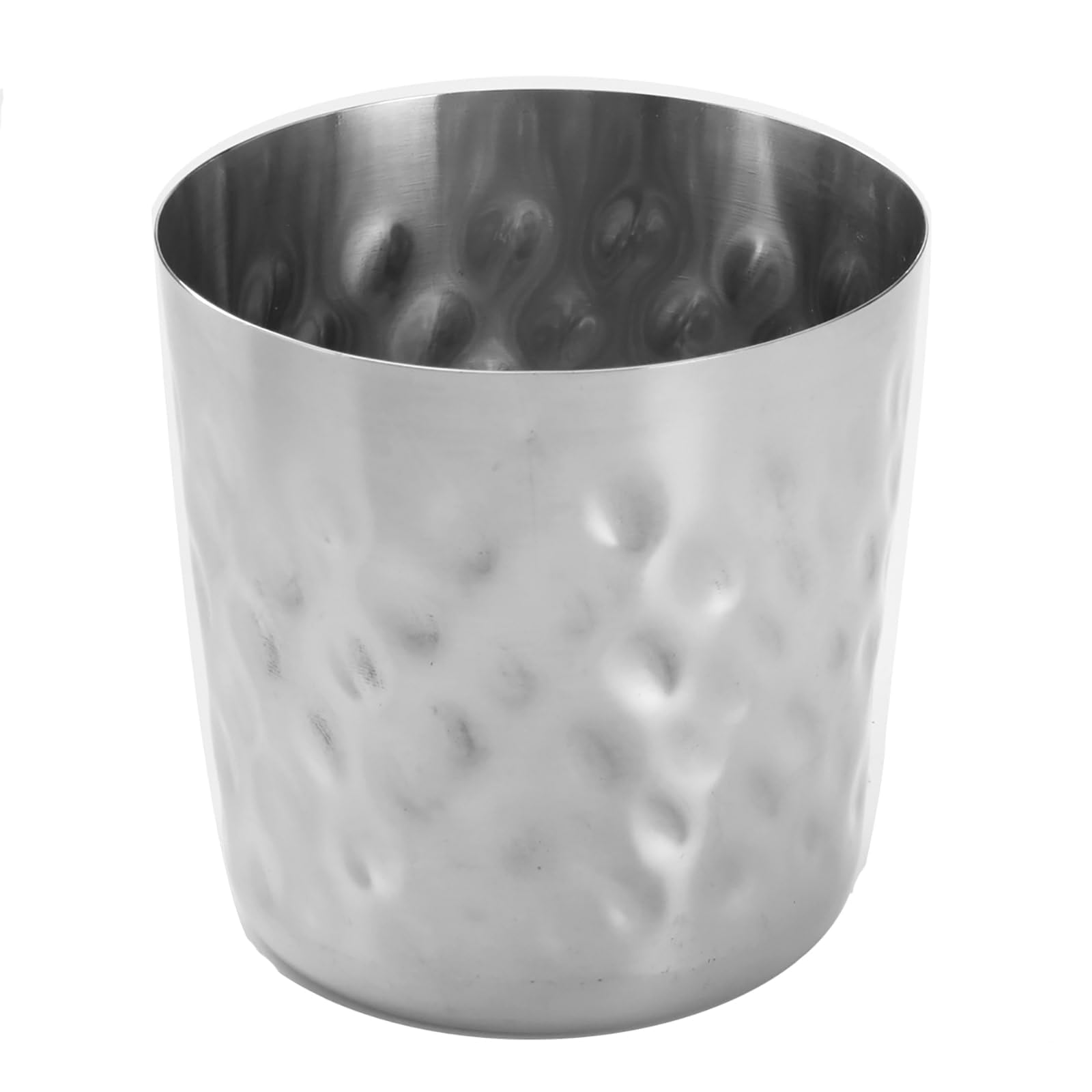 Hammered Stainless Steel Silver Fry Cup, 14-Ounces