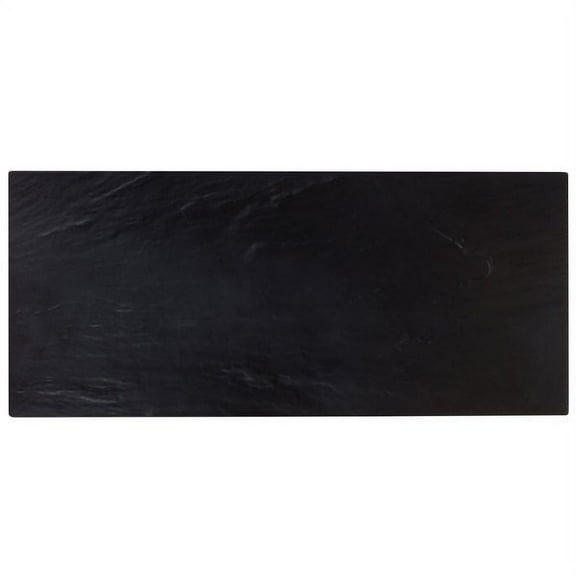American Metalcraft FSLT18 Endurance 8 1/2" x 18" Flat Melamine Platter - Black Faux Slate