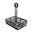 thumbnail image 1 of American Metalcraft FWC68 Rectangular Wrought Iron Condiment Rack Basket with Display Handle, 6" x 8", Black, 1 of 2